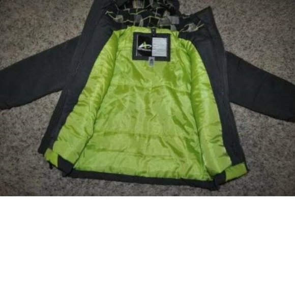 Boys All Weather Jacket 4/5 Gray Yellow 4 in 1 Winter Spring Fall Athletech - Picture 6 of 13